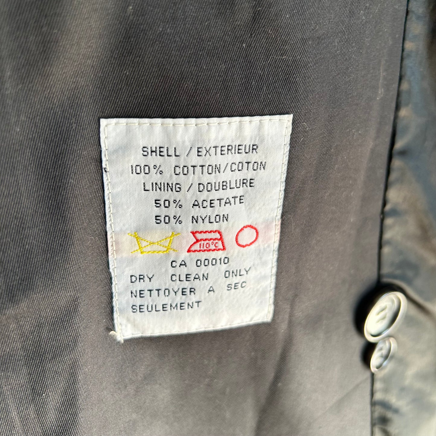 VINTAGE YVES SAINT LAURENT 90'S NAVY TRENCH COAT