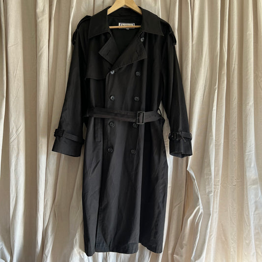 VINTAGE YVES SAINT LAURENT 90'S NAVY TRENCH COAT