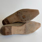 CHANEL TWEED BEIGE CAMELLIA POINTED TOE FLATS