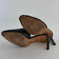 Vintage Yves Saint Laurent Black Leather Zip-Front Mule Heels