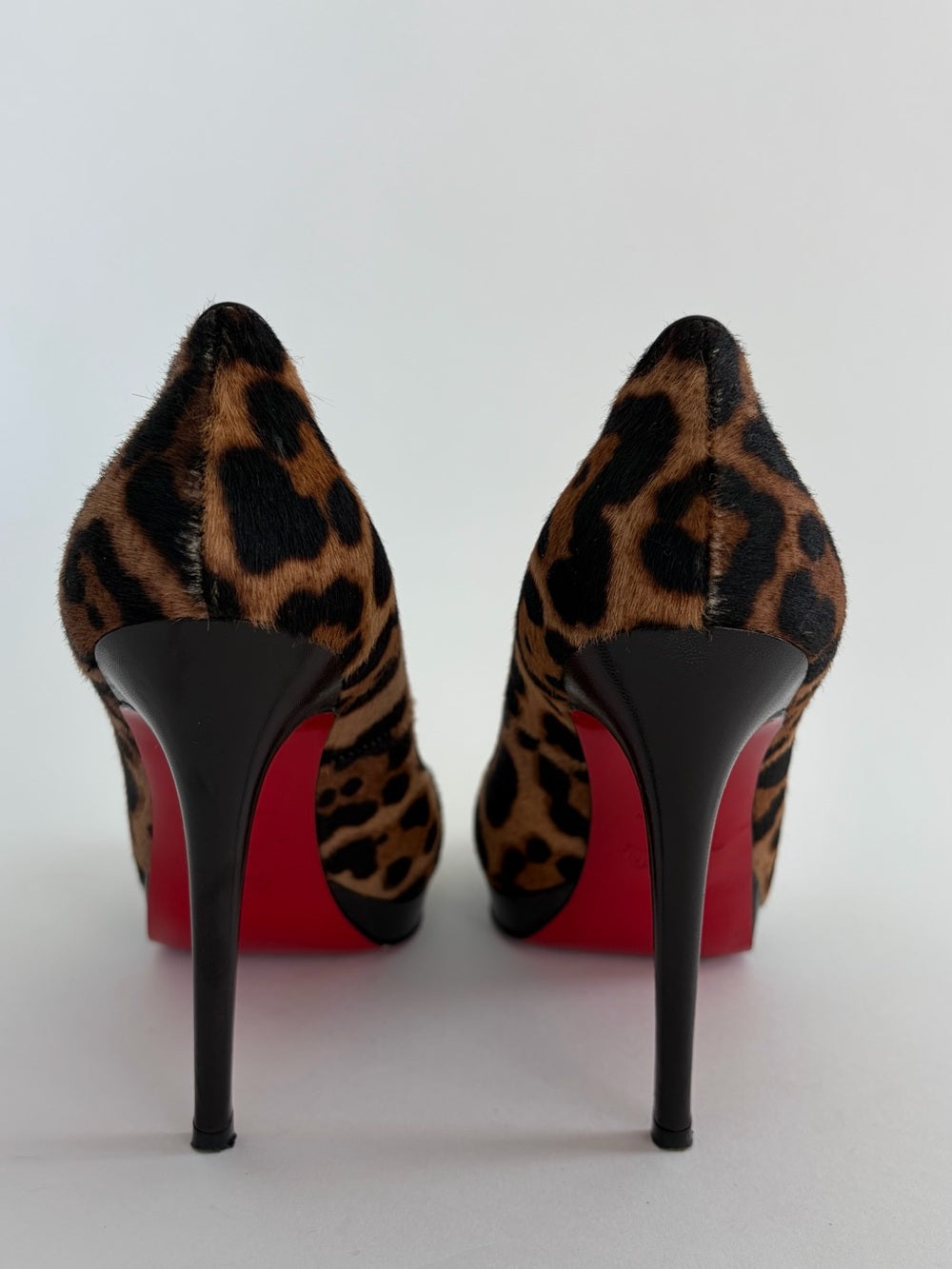 Christian Louboutin Yolanda Pony Leopard Peep-Toe Stiletto Pumps