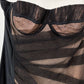 Dolce & Gabbana Vintage 2000's Black Sheer Strapless Mesh Bodycon Dress size S