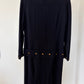 Chanel Vintage 80's Navy Maxi Pleated Dress Size 42