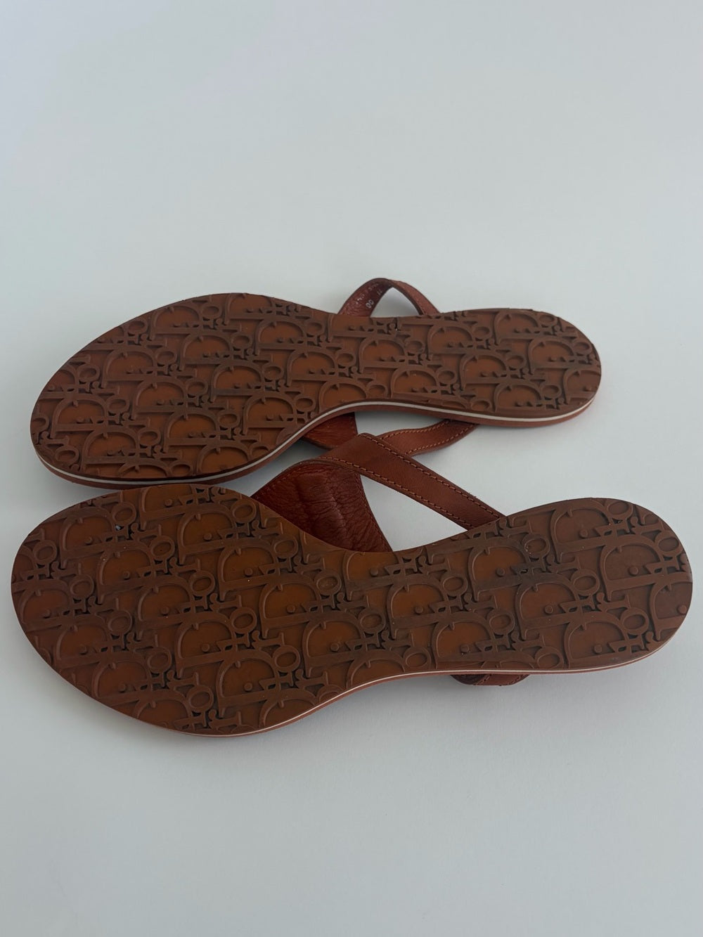 Dior Brown Leather Thong Sandals