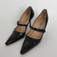 Manolo Blahnik Camparine Navy Blue Patent Leather Mary Jane Pumps Size 40