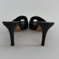 Vintage Yves Saint Laurent Black Leather Zip-Front Mule Heels