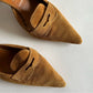 VINTAGE PRADA SUEDE TAN KITTEN HEELS