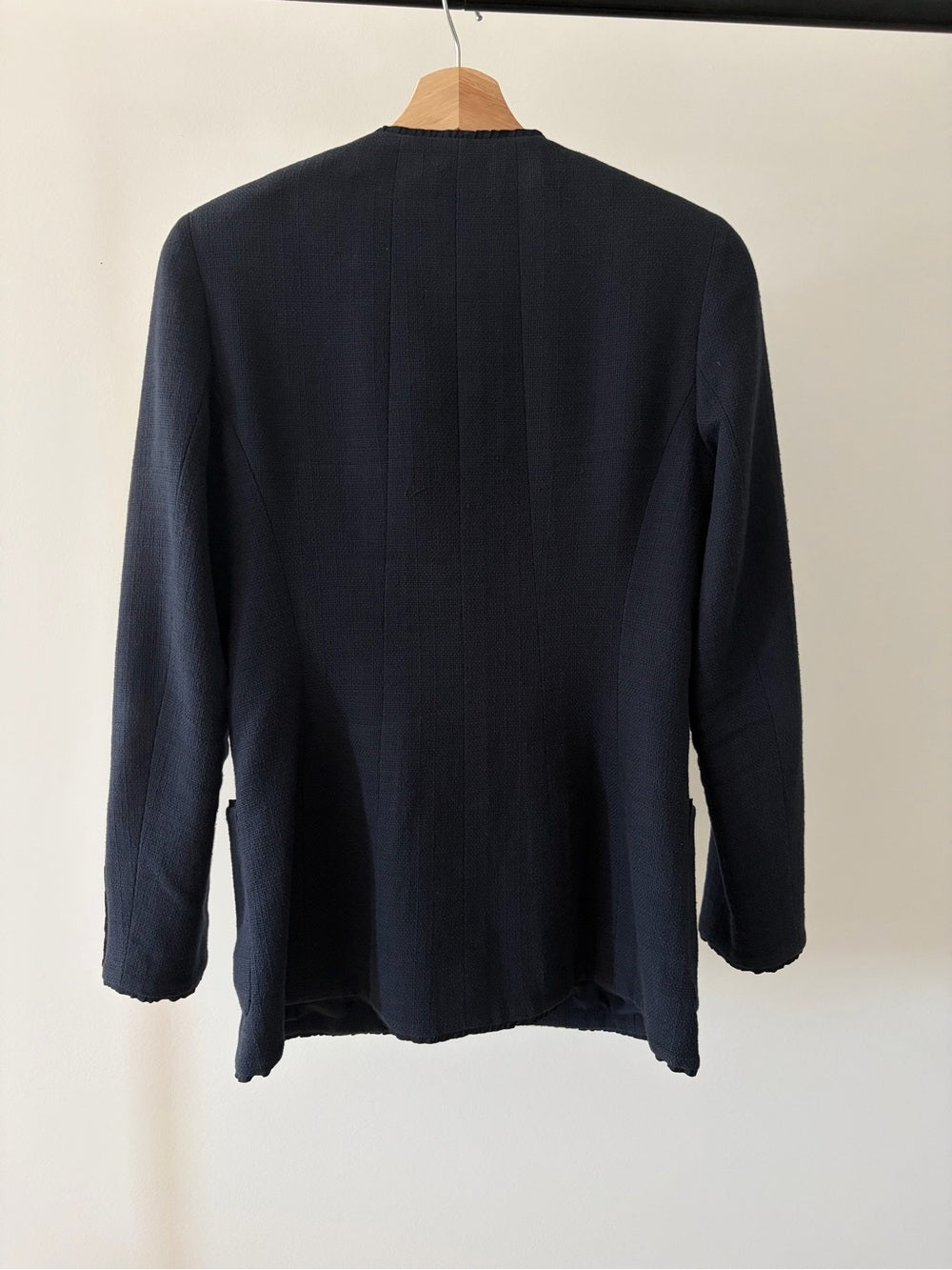Chanel Vintage 1994 Collection Navy Gold Button Down Tweed Blazer Size 38