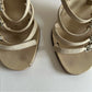 Rare Chanel Iconic "CC" Rhinestone Metallic Leather Sandal Heels size 40