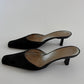 VINTAGE GIUSEPPE ZANOTTI PONEY HAIR SQUARE TOE BLACK MULES
