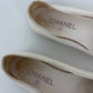 Chanel Classic White Black CC Cap Toe Ballet Flats Size 38C