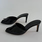 Vintage Yves Saint Laurent Black Leather Zip-Front Mule Heels