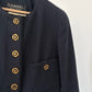 Chanel Vintage 1994 Collection Navy Gold Button Down Tweed Blazer Size 38