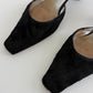 VINTAGE GIUSEPPE ZANOTTI PONEY HAIR SQUARE TOE BLACK MULES
