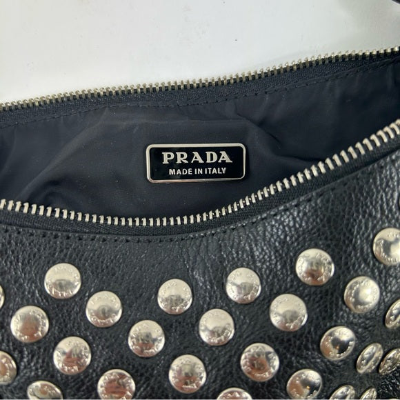RARE VINTAGE PRADA ANTIC STUD-EMBELLISHED BAG
