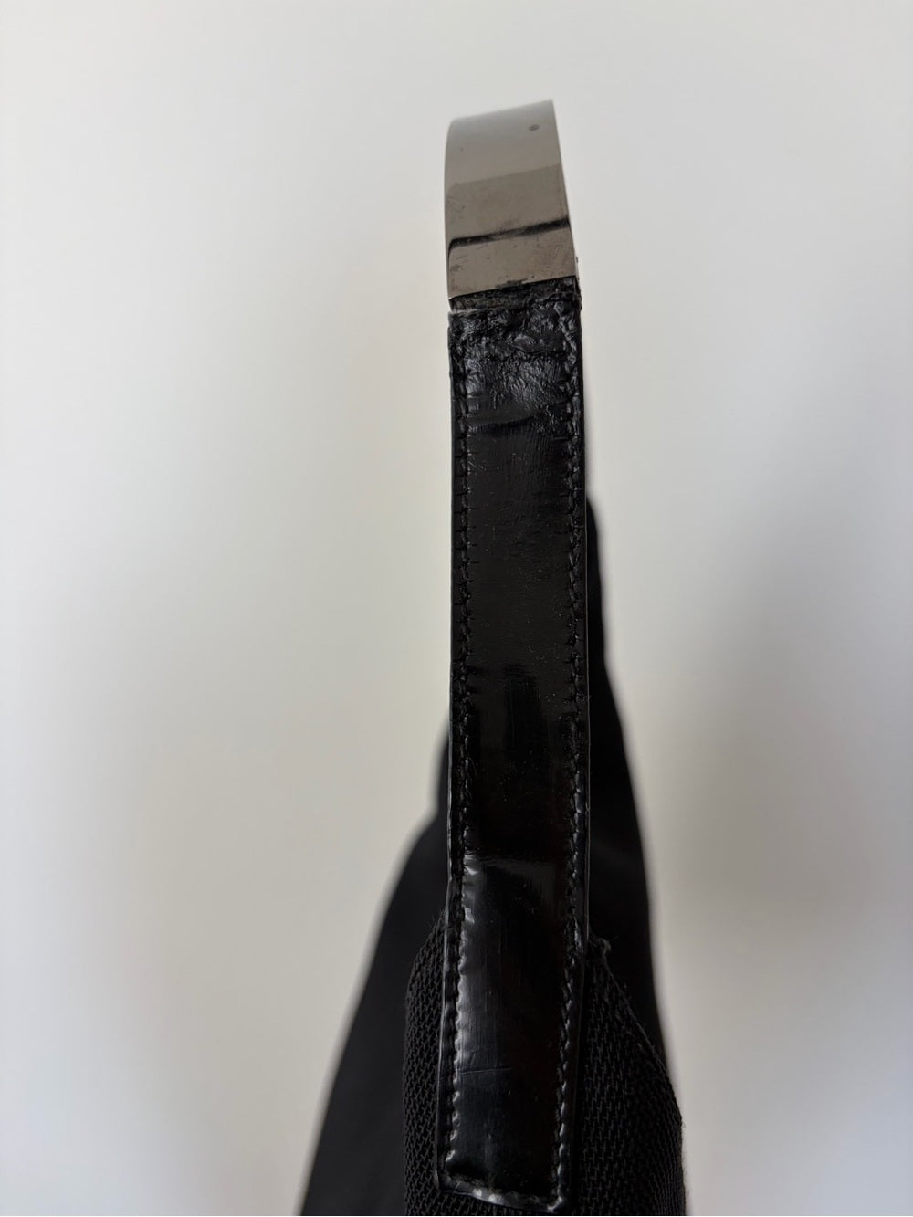 Gucci Tom Ford Black Canvas Metal Strap Handbag