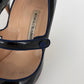 Manolo Blahnik Camparine Navy Blue Patent Leather Mary Jane Pumps Size 40