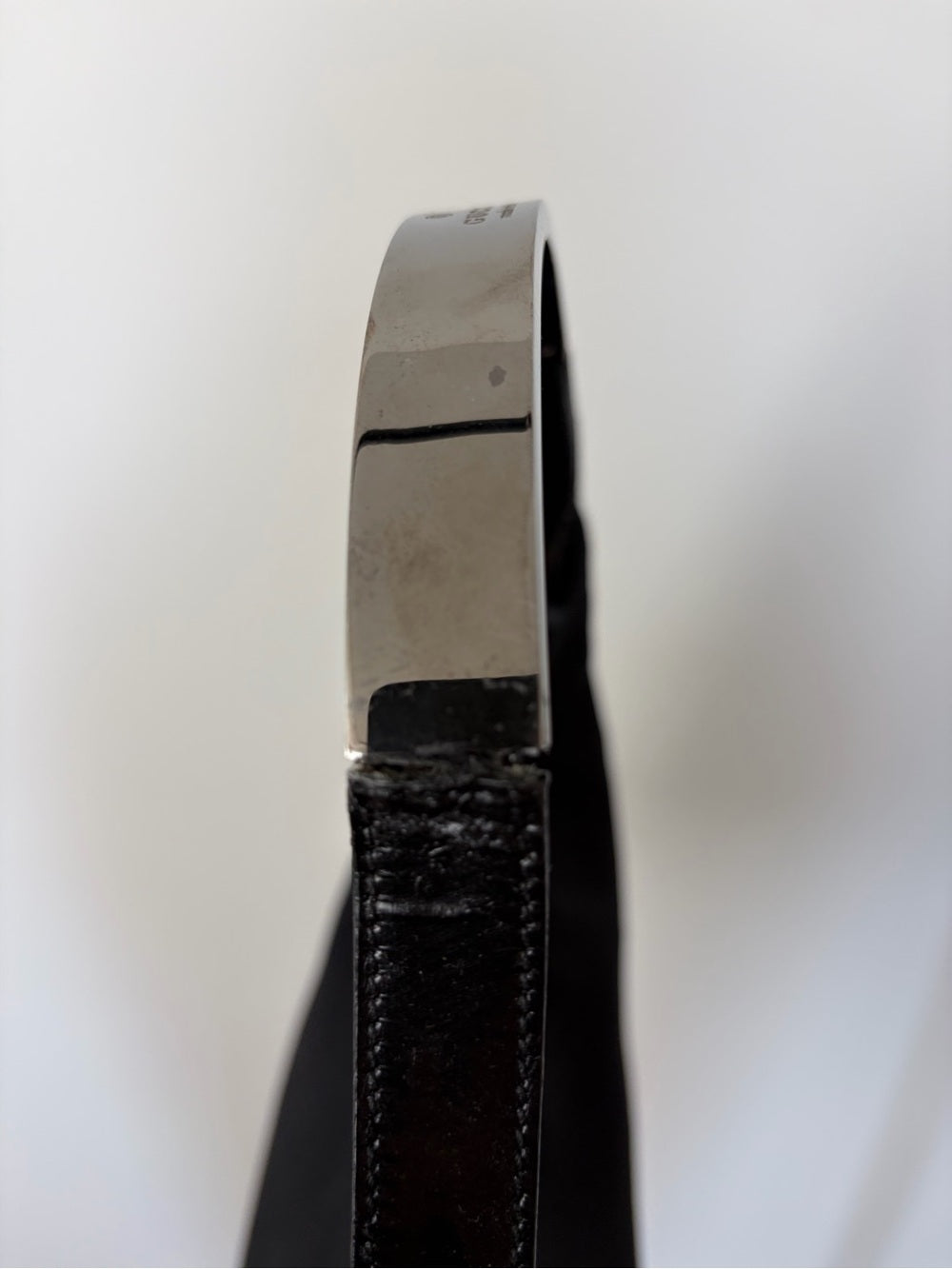 Gucci Tom Ford Black Canvas Metal Strap Handbag