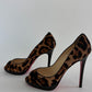 Christian Louboutin Yolanda Pony Leopard Peep-Toe Stiletto Pumps