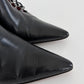 Rare Vintage Manolo Blahnik Zebra heel Eyelet Black Leather Boots