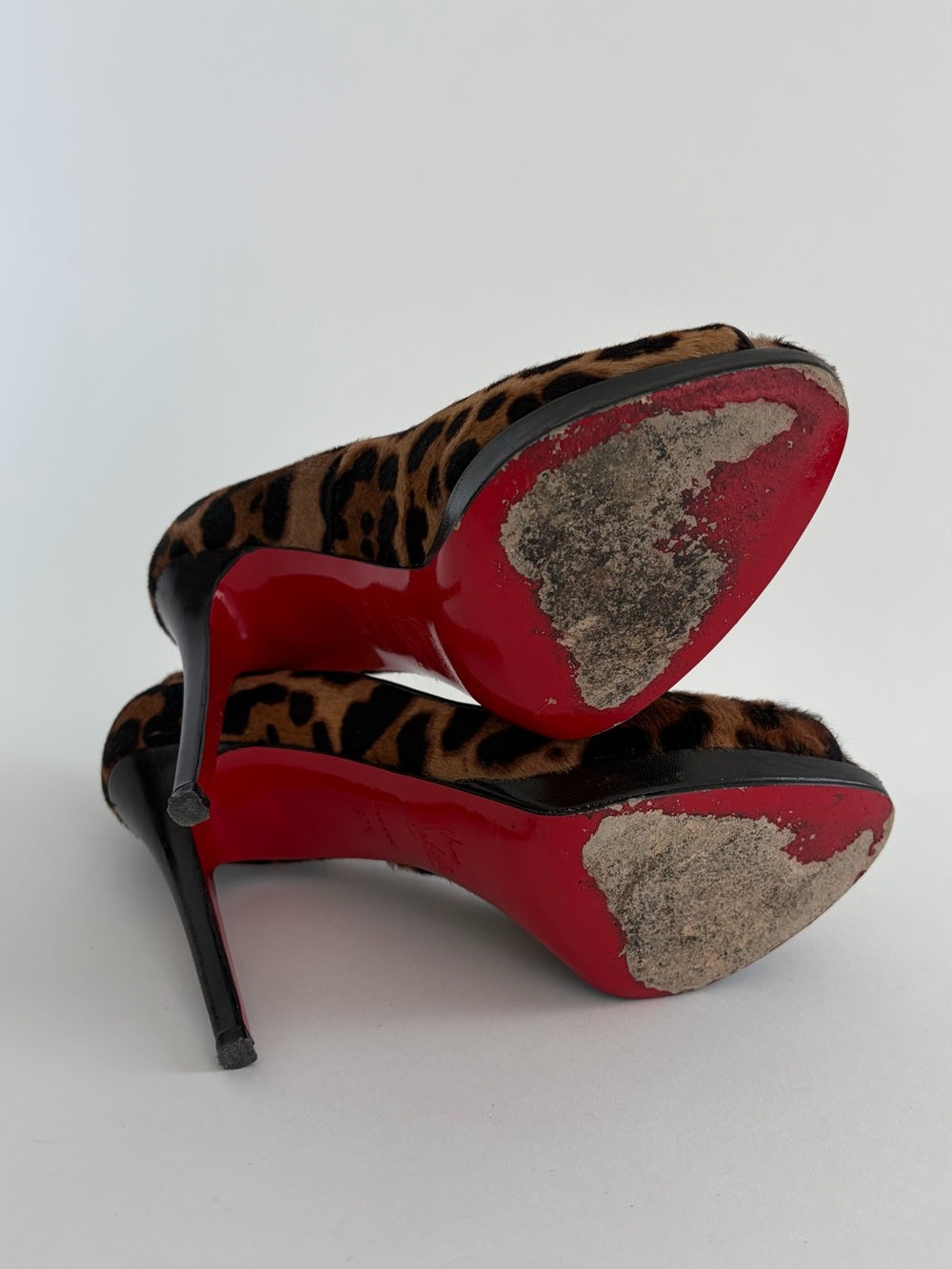Christian Louboutin Yolanda Pony Leopard Peep-Toe Stiletto Pumps