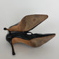 Manolo Blahnik Camparine Navy Blue Patent Leather Mary Jane Pumps Size 40
