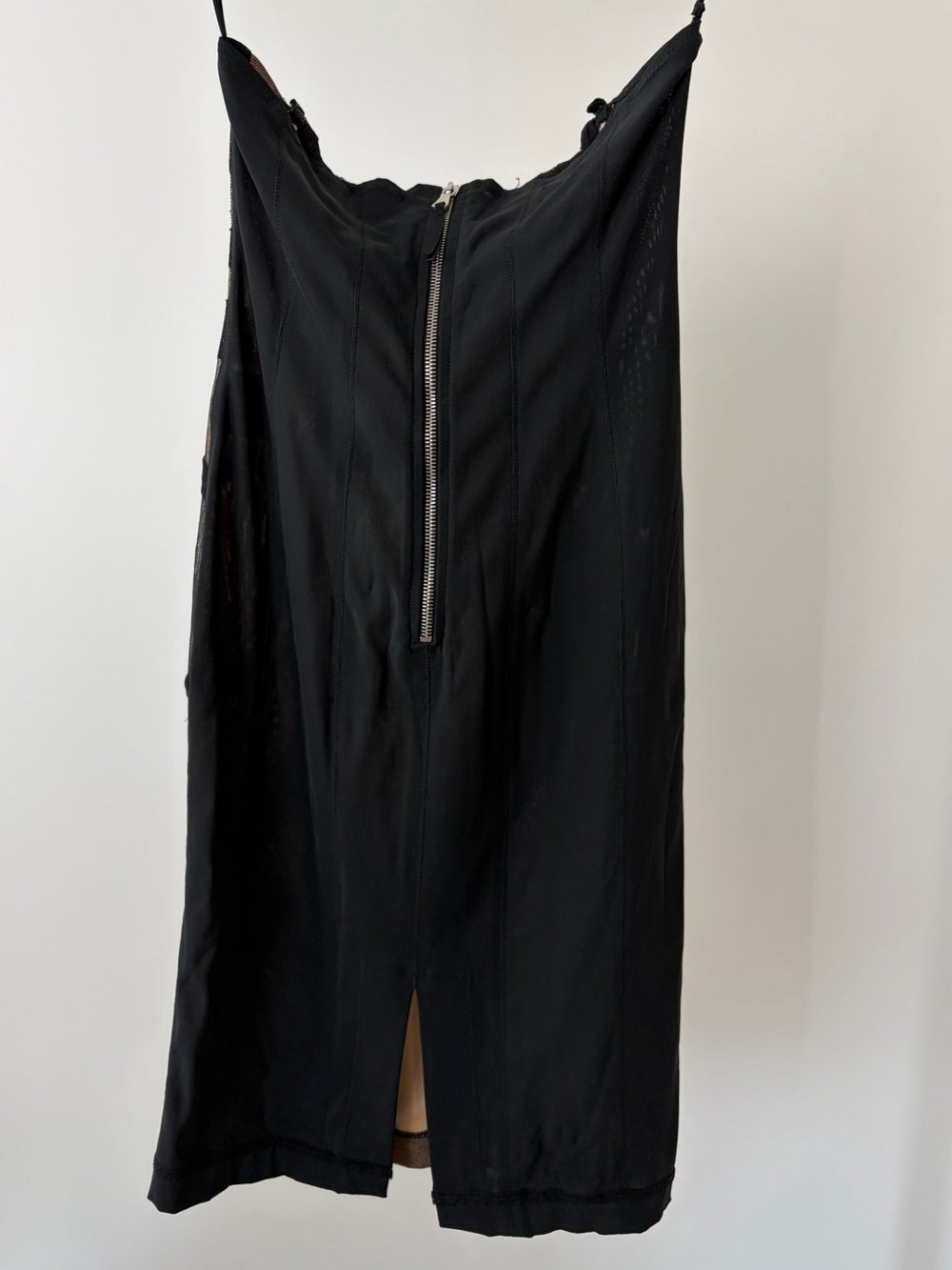 Dolce & Gabbana Vintage 2000's Black Sheer Strapless Mesh Bodycon Dress size S