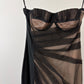 Dolce & Gabbana Vintage 2000's Black Sheer Strapless Mesh Bodycon Dress size S