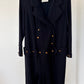 Chanel Vintage 80's Navy Maxi Pleated Dress Size 42