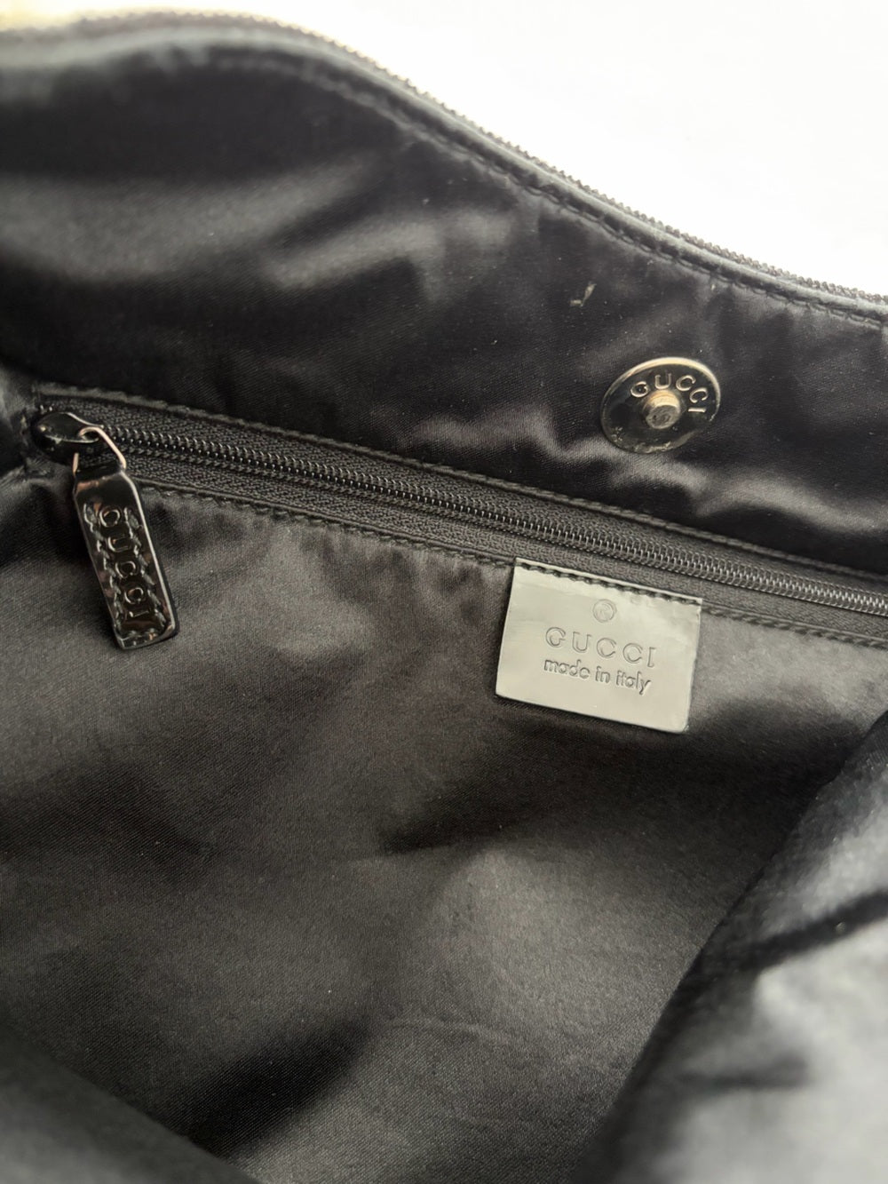 Gucci Tom Ford Black Canvas Metal Strap Handbag
