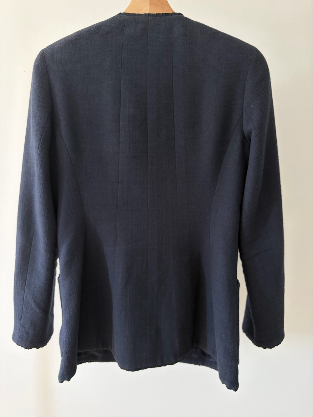Chanel Vintage 1994 Collection Navy Gold Button Down Tweed Blazer Size 38
