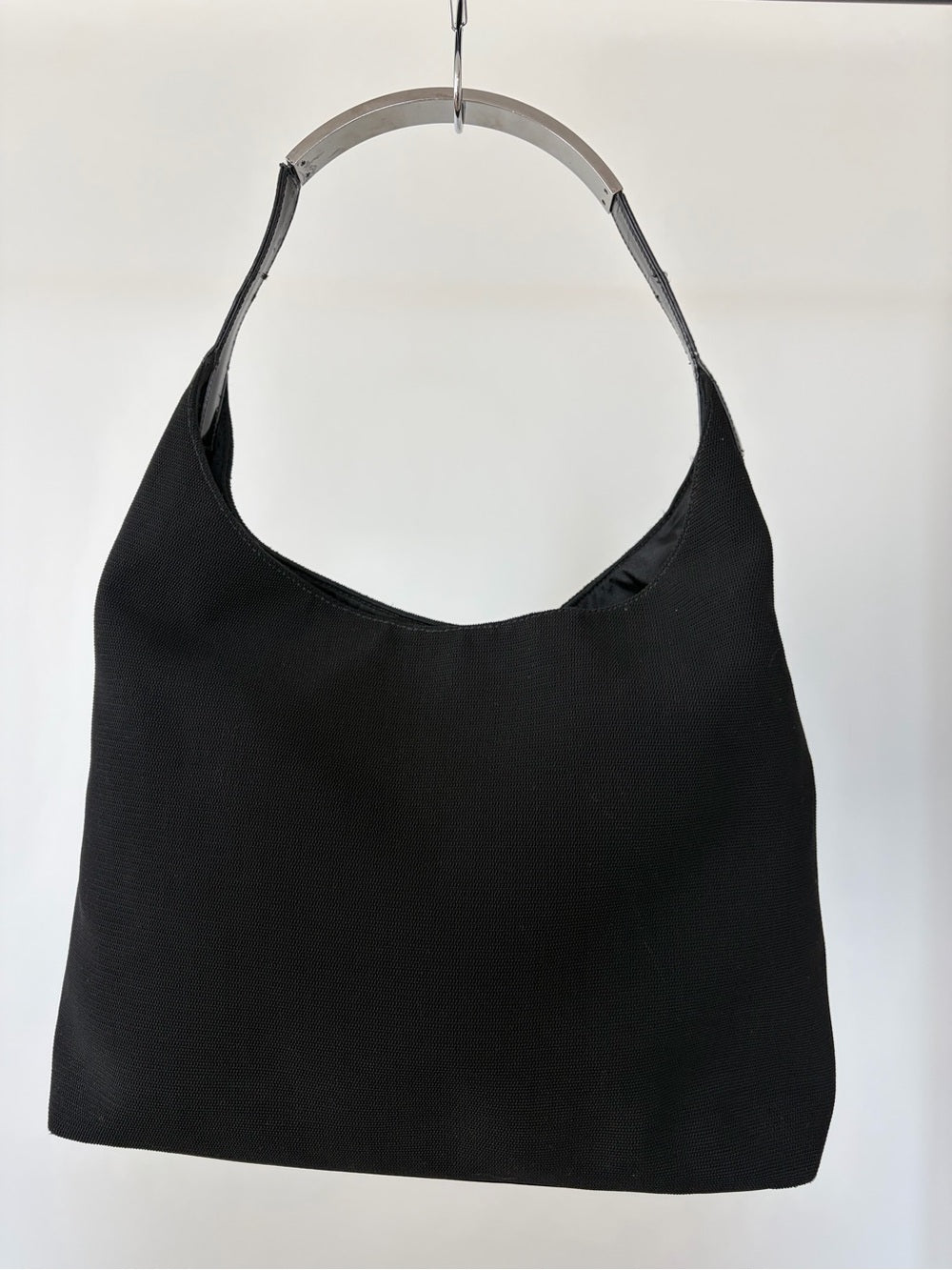Gucci Tom Ford Black Canvas Metal Strap Handbag