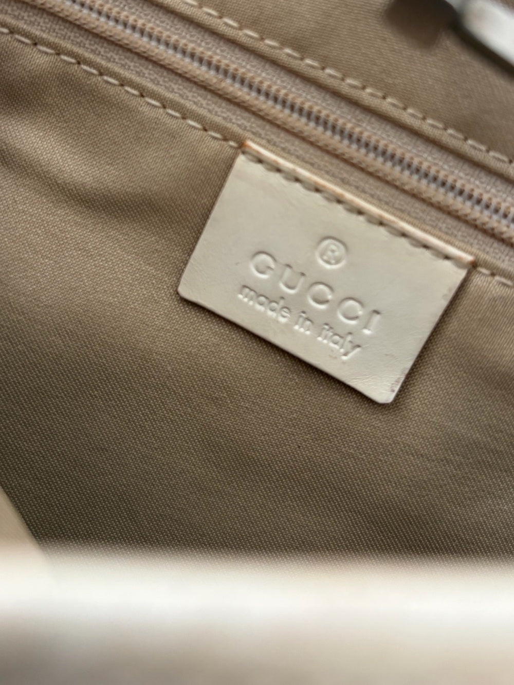 Gucci Vintage GG Canvas Jackie Monogram Cream Handbag