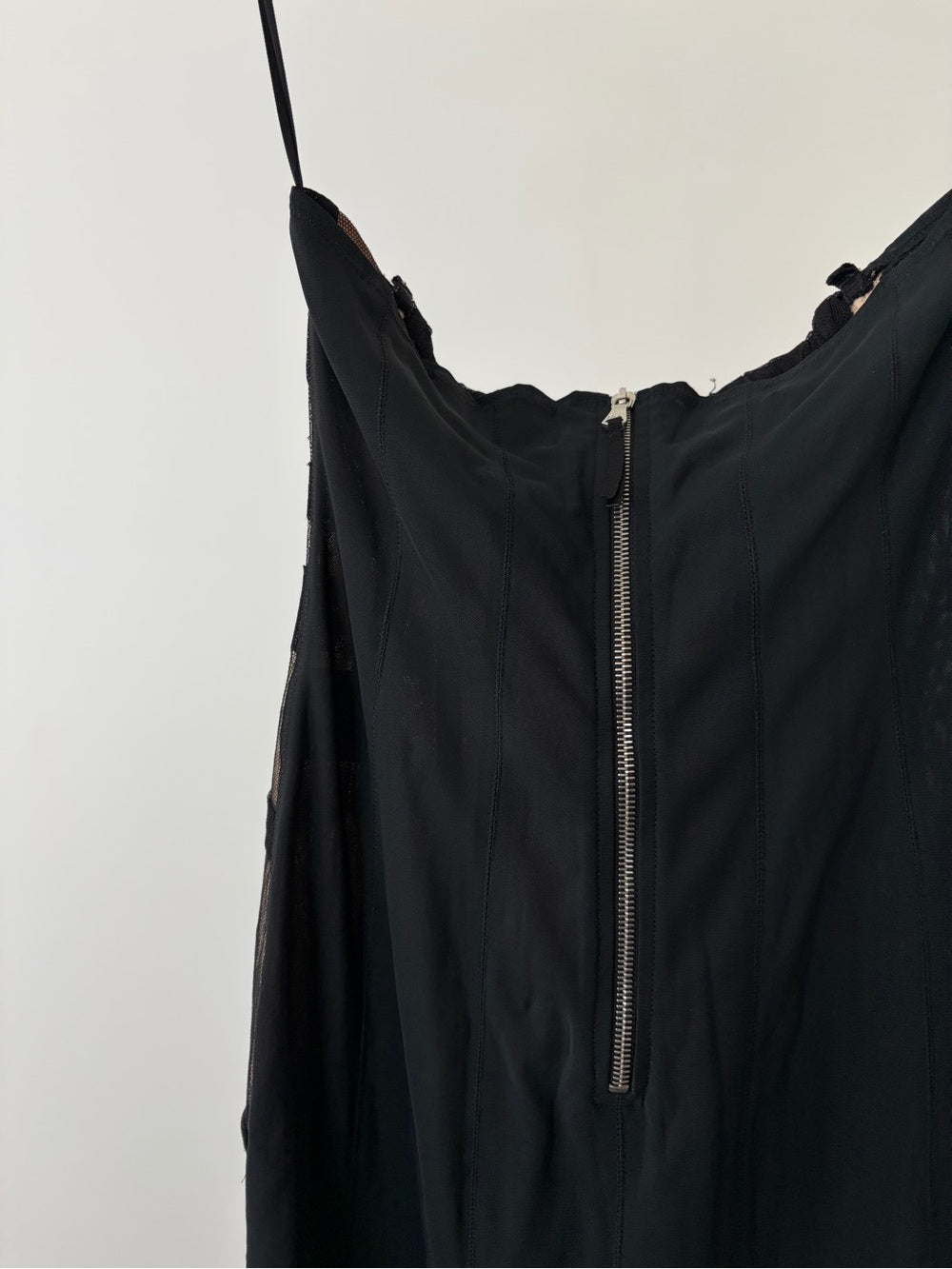 Dolce & Gabbana Vintage 2000's Black Sheer Strapless Mesh Bodycon Dress size S