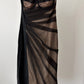 Dolce & Gabbana Vintage 2000's Black Sheer Strapless Mesh Bodycon Dress size S