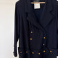 Chanel Vintage 80's Navy Maxi Pleated Dress Size 42