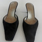 VINTAGE GIUSEPPE ZANOTTI PONEY HAIR SQUARE TOE BLACK MULES