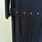 Chanel Vintage 80's Navy Maxi Pleated Dress Size 42