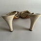 Rare Chanel Iconic "CC" Rhinestone Metallic Leather Sandal Heels size 40