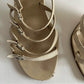 Rare Chanel Iconic "CC" Rhinestone Metallic Leather Sandal Heels size 40