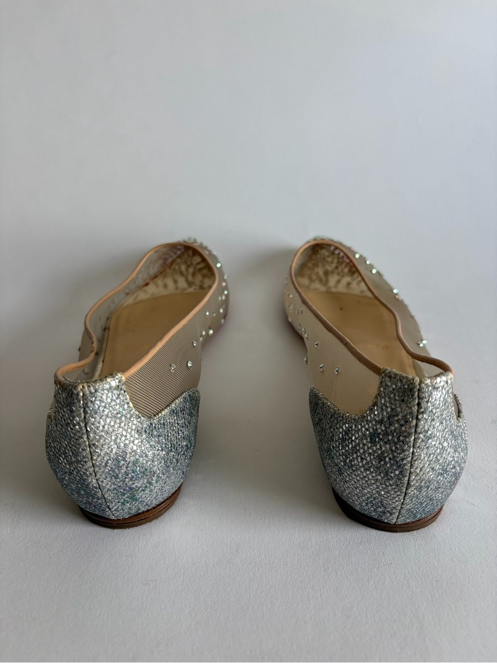 Christian Louboutin Follies Strass Nude Suede leather 37.5