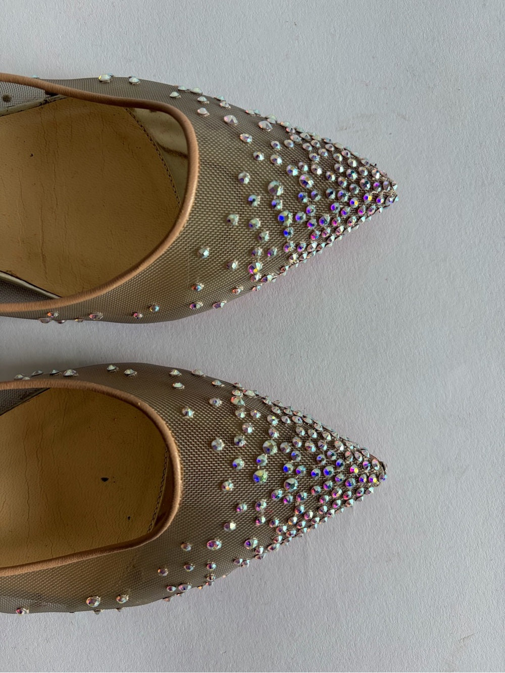 Christian Louboutin Follies Strass Nude Suede leather 37.5